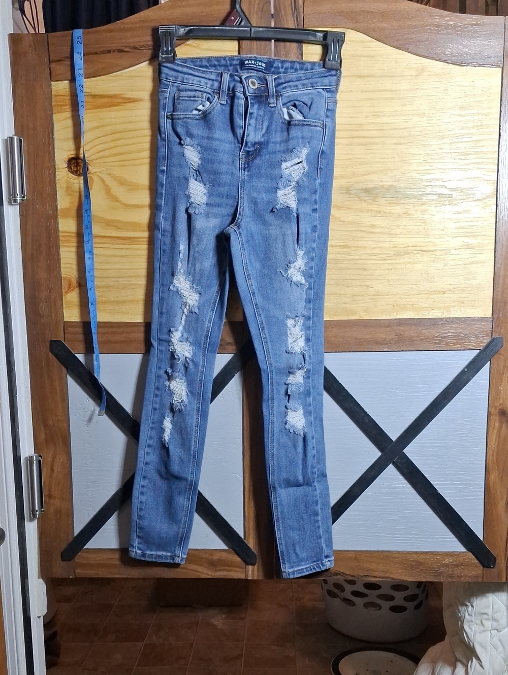 Wax Jean Light Blue Distressed Skinny Jeans